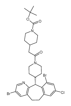(+)-1,1-dimethylethyl[[[4-(8-chloro-3,10-dibromo-6,11-dihydro-5H-benzo-[5,6]cyclohepta[1,2-b]pyridin-11(R)-yl)-1-piperidinyl]-carbonyl]-methyl]-1-piperidinecarboxylate结构式