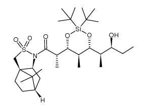 (S)-2-((4R,5R,6R)-2,2-di-tert-butyl-6-((2R,3S)-3-hydroxypentan-2-yl)-5-methyl-1,3,2-dioxasilinan-4-yl)-1-((3aR,6S,7aS)-8,8-dimethyl-2,2-dioxidotetrahydro-3H-3a,6-methanobenzo[c]isothiazol-1(4H)-yl)propan-1-one结构式