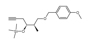 (((2R,3S)-1-((4-methoxybenzyl)oxy)-2-methylhex-5-yn-3-yl)oxy)trimethylsilane结构式