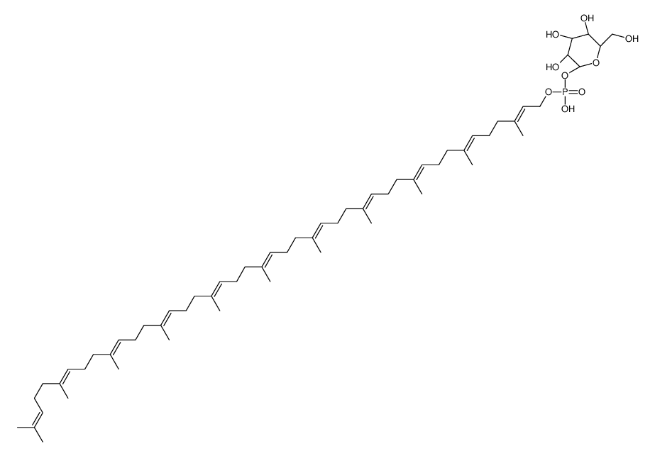 [(2R,3S,4S,5S,6R)-3,4,5-trihydroxy-6-(hydroxymethyl)oxan-2-yl] [(2E,6E,10E,14E,18E,22E,26E,30E,34E,38E)-3,7,11,15,19,23,27,31,35,39,43-undecamethyltetratetraconta-2,6,10,14,18,22,26,30,34,38,42-undecaenyl] hydrogen phosphate结构式