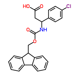 3-(4-氯苯基)-3-{[(9H-芴-9-基甲氧基)-羰基]氨基}丙酸结构式