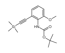 tert-butyl 2-methoxy-6-((trimethylsilyl)ethynyl)phenylcarbamate结构式