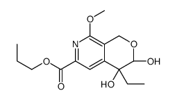 propyl (4S)-4-ethyl-3,4-dihydroxy-8-methoxy-1,3-dihydropyrano[3,4-c]pyridine-6-carboxylate结构式