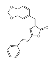 5(4H)-Oxazolone,4-(1,3-benzodioxol-5-ylmethylene)-2-(2-phenylethenyl)-结构式