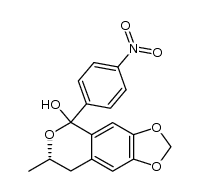 (7S)-7-methyl-5-(4-nitrophenyl)-7,8-dihydro-5H-[1,3]dioxolo[4,5-g]isochromen-5-ol结构式