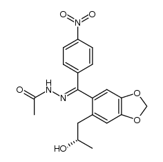 (S)-acetic acid-[[6-(2-hydroxypropyl)-1,3-benzodioxol-5-yl](4-nitrophenyl)methylene]hydrazide结构式