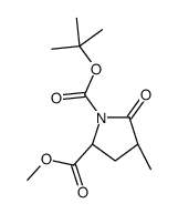 Methyl (2S,4R)-1-(tert-butoxycarbonyl)-4-methylpyroglutamate结构式