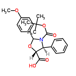(4S,5R)-3-叔丁氧基-2-(4-甲氧基苯基)-4-苯基-5-恶唑烷羧酸结构式