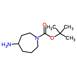 4-氨基氮杂环庚烷-1-羧酸叔丁酯结构式