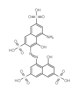 (3E)-5-amino-3-[(8-hydroxy-3,6-disulfo-naphthalen-1-yl)hydrazinylidene]-4-oxo-naphthalene-2,7-disulfonic acid结构式