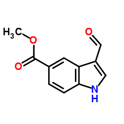 3-醛基吲哚-5-甲酸甲酯结构式