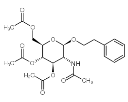 苯乙基2-乙酰氨基-3,4,6-三-O-乙酰基-2-脱氧-bD-吡喃葡萄糖苷结构式