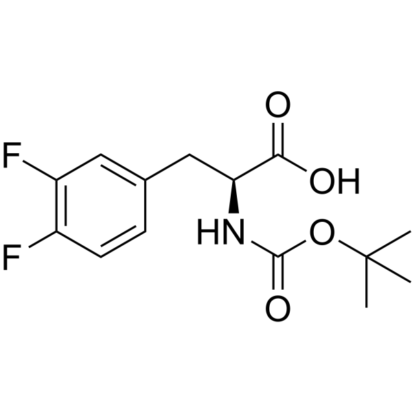 Boc-L-3,4-二氟苯丙氨酸结构式