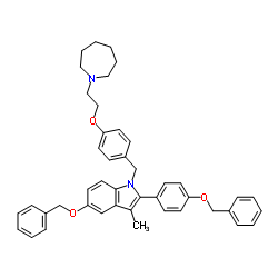 1-[4-(2-(氮杂环庚烷-1-基)乙氧基)苄基]-5-(苄氧基)-2-(4-(苄氧基)苯基)-3-甲基-1H-吲哚结构式
