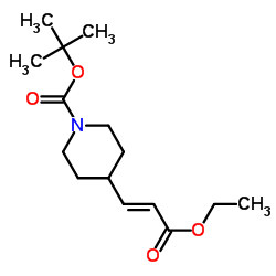 N-Boc-(2-乙氧羰基-乙烯基)-哌啶)结构式