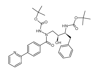 1-(4-(pyridin-2-yl)-phenyl)-1-oxo-5(S)-2,5-di[(tert-butoxycarbonyl)amino]-4(S)-hydroxy-6-phenyl-2-azahexane结构式