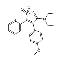 3-(diethylamino)-4-(4-methoxyphenyl)-5-(pyridin-2-yl)isothiazole 1,1-dioxide结构式