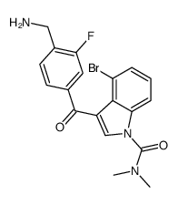 3-[4-(aminomethyl)-3-fluorobenzoyl]-4-bromo-N,N-dimethylindole-1-carboxamide结构式