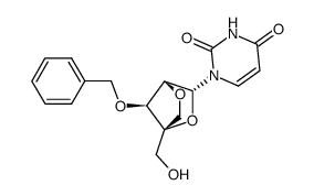 1-((1S,3R,4R,7S)-7-(benzyloxy)-1-(hydroxymethyl)-2,5-dioxabicyclo[2.2.1]heptan-3-yl)pyrimidine-2,4(1H,3H)-dione结构式