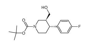 (3S,4r)-1-boc-3-羟基甲基-4-(4-氟苯基)-哌啶结构式