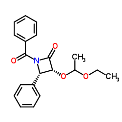 (3R,4S)-1-苯甲酰-3-(1-乙氧乙氧基)-4-苯基-2-氮杂环丁酮结构式