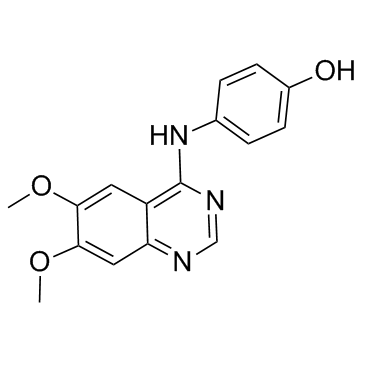 4-(4-羟基苯胺)-6,7-二甲氧基喹唑啉结构式