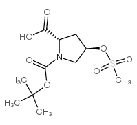 (2S,4r)-1-boc-4-甲磺酰氧基脯氨酸结构式