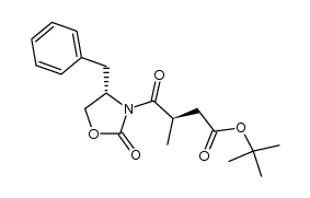 (4S)-3-((2R)-4-(tert-butoxy)-2-methyl-4-oxobutanoyl)-4-(phenylmethyl)-1,3-oxazolidin-2-one结构式