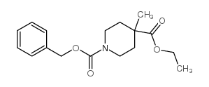 N-Cbz-4-甲基-4-哌啶甲酸乙酯结构式