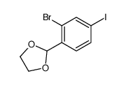 2-(2-bromo-4-iodophenyl)-1,3-dioxolane结构式