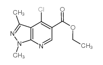 1,3-二甲基-4-氯-1H-吡唑[3,4-B]并吡啶-5-甲酸乙酯结构式