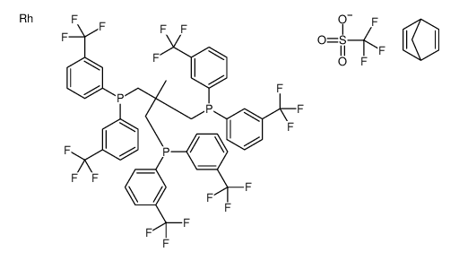 bicyclo[2.2.1]hepta-2,5-diene,[3-bis[3-(trifluoromethyl)phenyl]phosphanyl-2-[bis[3-(trifluoromethyl)phenyl]phosphanylmethyl]-2-methylpropyl]-bis[3-(trifluoromethyl)phenyl]phosphane,rhodium,trifluoromethanesulfonate结构式