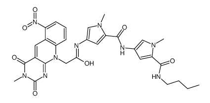 N-[5-(butylcarbamoyl)-1-methylpyrrol-3-yl]-1-methyl-4-[[2-(3-methyl-6-nitro-2,4-dioxopyrimido[4,5-b]quinolin-10-yl)acetyl]amino]pyrrole-2-carboxamide结构式