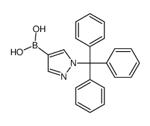 1-三苯甲游基-1H-吡唑-4-基硼酸结构式