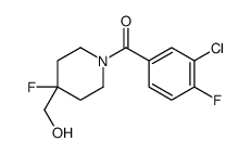 (3-氯-4-氟苯基)[4-氟-4-(羟基甲基)-1-哌啶基]甲酮结构式