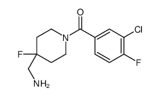 [4-(Aminomethyl)-4-fluoro-1-piperidinyl](3-chloro-4-fluorophenyl) methanone结构式