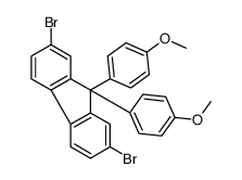 2,7-dibromo-9,9-bis(4-methoxyphenyl)fluorene结构式