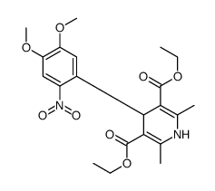 diethyl 4-(4,5-dimethoxy-2-nitrophenyl)-2,6-dimethyl-1,4-dihydropyridine-3,5-dicarboxylate结构式