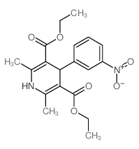 3,5-Pyridinedicarboxylicacid, 1,4-dihydro-2,6-dimethyl-4-(3-nitrophenyl)-, 3,5-diethyl ester结构式