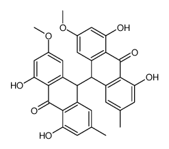 10-(4,5-dihydroxy-2-methoxy-7-methyl-10-oxo-9H-anthracen-9-yl)-1,8-dihydroxy-3-methoxy-6-methyl-10H-anthracen-9-one结构式