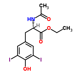 N-乙酰基-3,5-二碘-L-酪氨酸乙酯结构式
