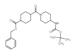 4-(4-tert-butoxycarbonylamino-piperidine-1-carbonyl)-piperidine-1-carboxylic acid benzyl ester结构式