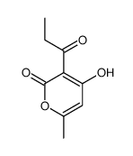 4-hydroxy-6-methyl-3-propanoylpyran-2-one结构式