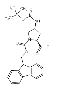 Boc-(2S,4S)-4-氨基-1-Fmoc-吡咯烷-2-羧酸结构式