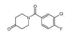 N-(3-氯-4-氟苯甲酰基)-哌啶-4-酮结构式