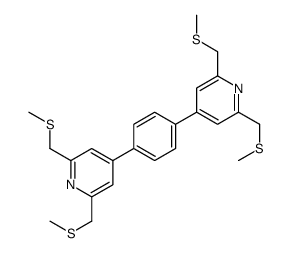 4-[4-[2,6-bis(methylsulfanylmethyl)pyridin-4-yl]phenyl]-2,6-bis(methylsulfanylmethyl)pyridine结构式