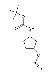 Carbamic acid, [(1S,3R)-3-(acetyloxy)cyclopentyl]-, 1,1-dimethylethyl ester结构式