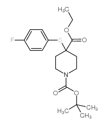 1-tert-Butyl-4-ethyl 4-(4-fluorophenylthio)piperidine-1,4-dicarboxylate结构式