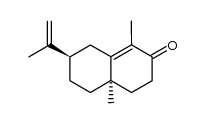 [4aR,(-)]-4,4a,5,6,7,8-Hexahydro-1,4aα-dimethyl-7β-(1-methylethenyl)naphthalene-2(3H)-one结构式