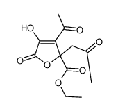ethyl 3-acetyl-2,5-dihydro-4-hydroxy-5-oxo-2-(2-oxopropyl)-2-furoate结构式